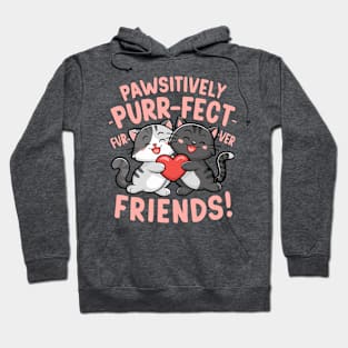 Pawsitively Purrfect Furever Friends Cute Cat Design Hoodie